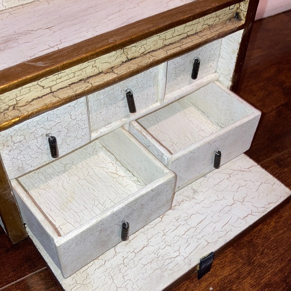 Handpainted Manatees wooden Jewelry / trinket box Peru Hand Jive shabby 8 1/4” - Picture 7 of 12